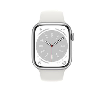 Apple Watch Series 8 Cellular 45mm Silver with White Sport Band – Pristine